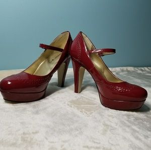 Red Patton Leather Mary Janes